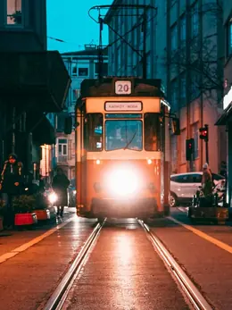 Kadıköy–Moda tram at dusk